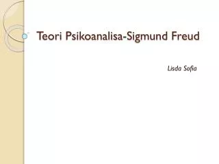 teori psikoanalisa sigmund freud