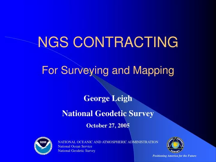 ngs contracting for surveying and mapping