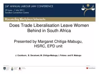 Does Trade Liberalisation Leave Women Behind in South Africa