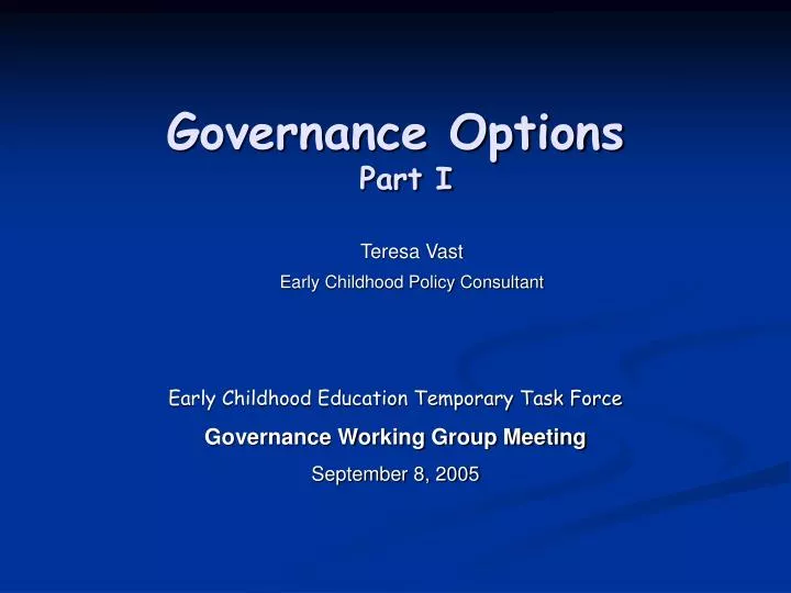 governance options part i