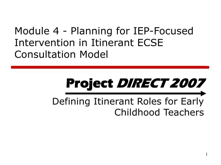 module 4 planning for iep focused intervention in itinerant ecse consultation model