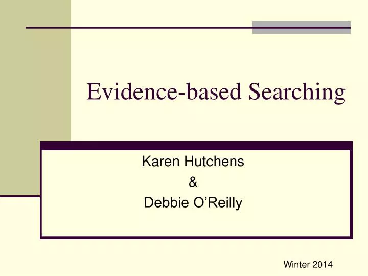 evidence based searching