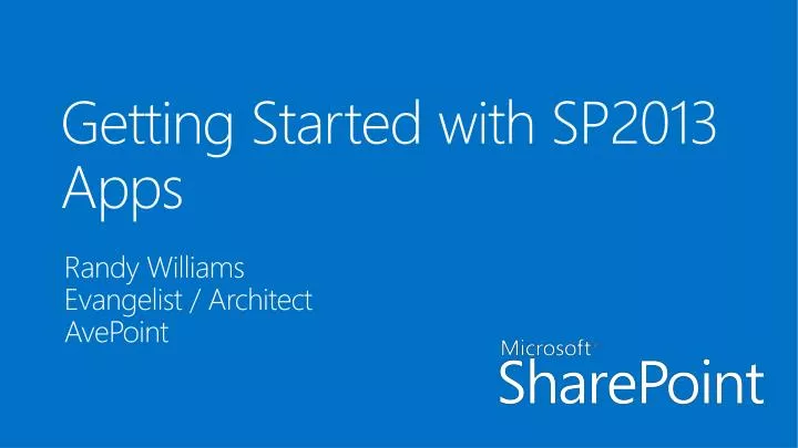 getting started with sp2013 apps