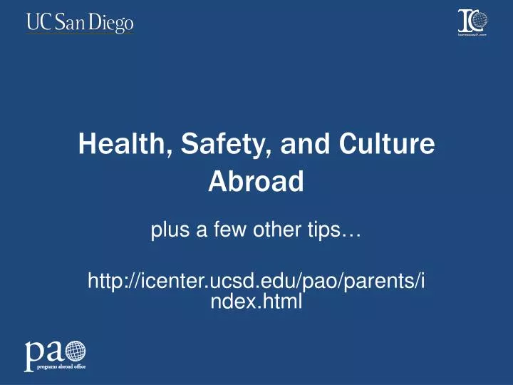 health safety and culture abroad