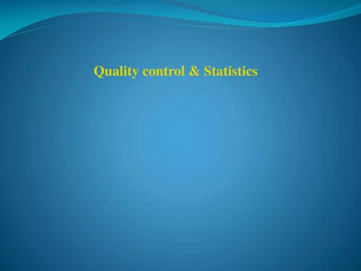 quality control statistics