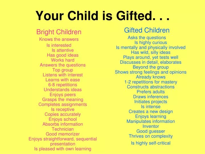 your child is gifted