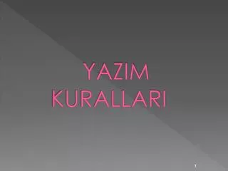 yazim kurallari