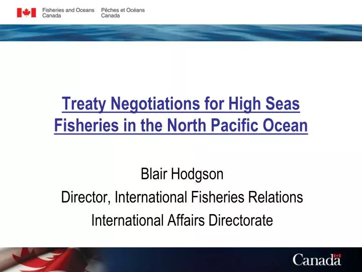 treaty negotiations for high seas fisheries in the north pacific ocean