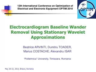 Electrocardiogram Baseline Wander Removal Using Stationary Wavelet Approximations