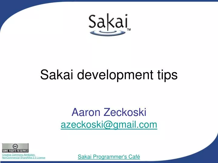 sakai development tips