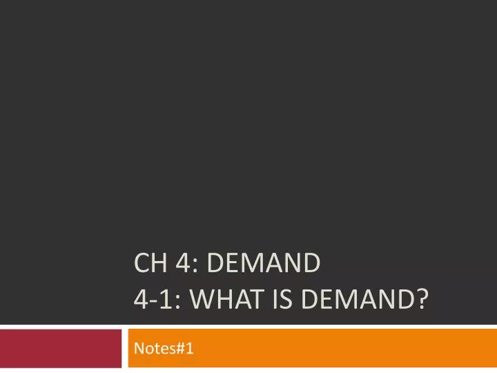 ch 4 demand 4 1 what is demand