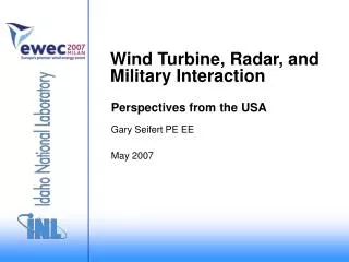 Wind Turbine, Radar, and Military Interaction
