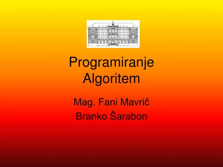 programiranje algoritem