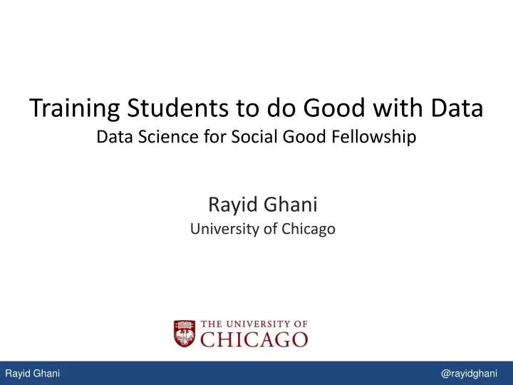 training students to do good with data data science for social good fellowship