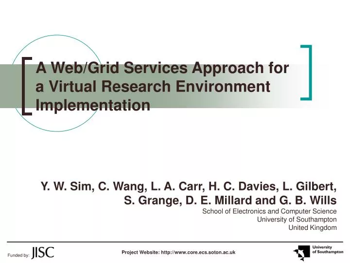 a web grid services approach for a virtual research environment implementation