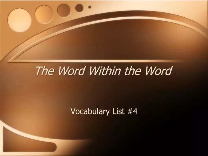 the word within the word