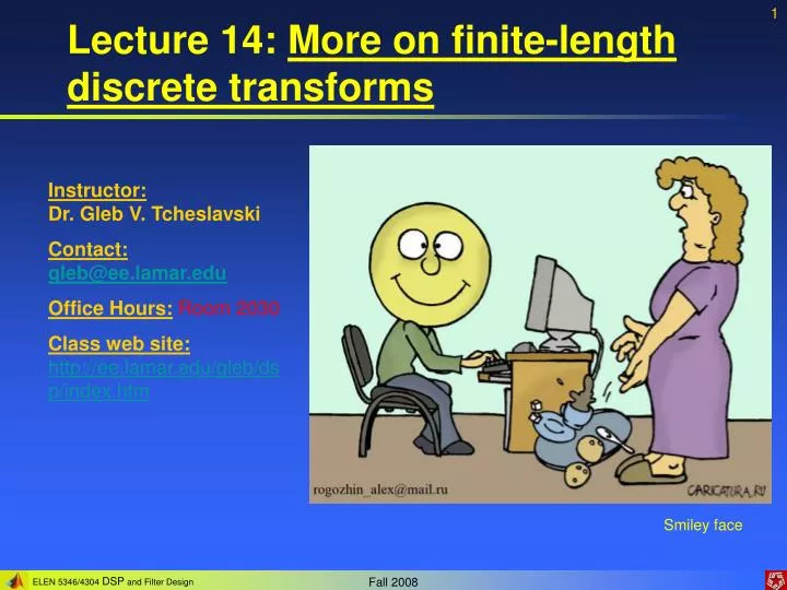 lecture 14 more on finite length discrete transforms