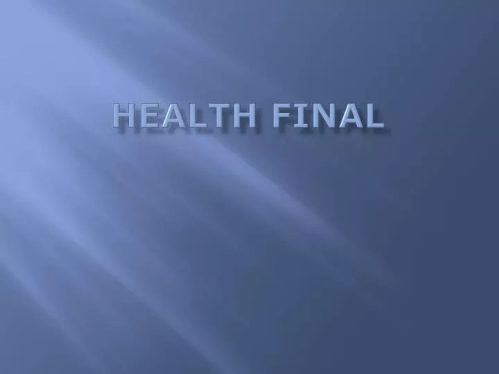 health final