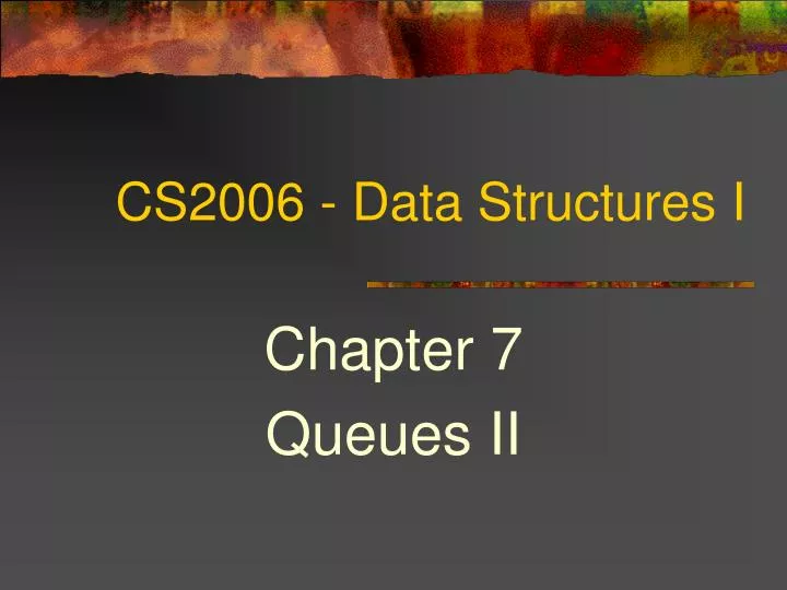 cs2006 data structures i