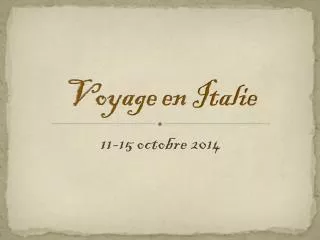 voyage en italie