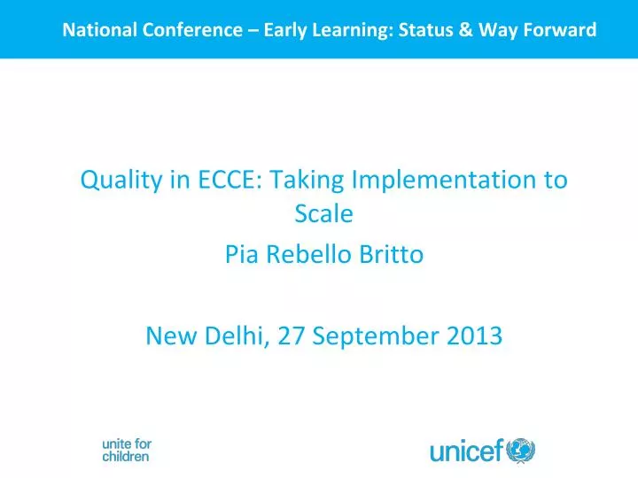 national conference early learning status way forward