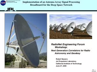 RadioNet Engineering Forum Workshop : Next Generation Correlators for Radio Astronomy and Geodesy