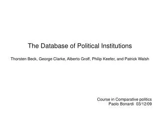 The Database of Political Institutions