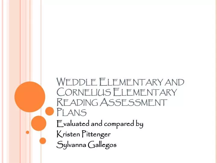 weddle elementary and cornelius elementary reading assessment plans