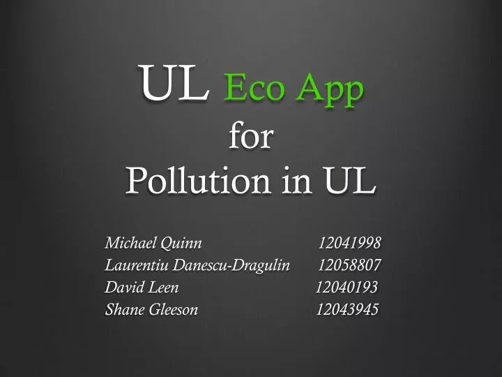 ul eco app for pollution in ul