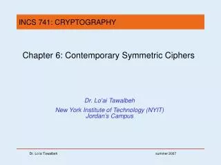 Chapter 6: Contemporary Symmetric Ciphers
