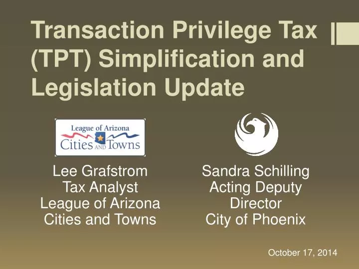 transaction privilege tax tpt simplification and legislation update