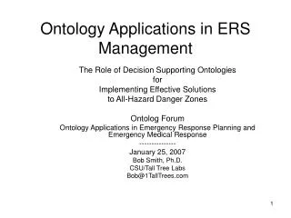 Ontology Applications in ERS Management