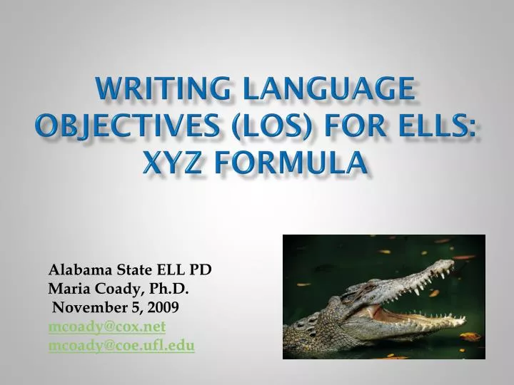 writing language objectives los for ells xyz formula