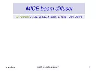 MICE beam diffuser