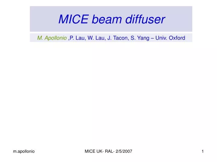 mice beam diffuser