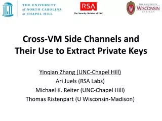 Cross-VM Side Channels and Their Use to Extract Private Keys