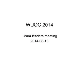 WUOC 2014