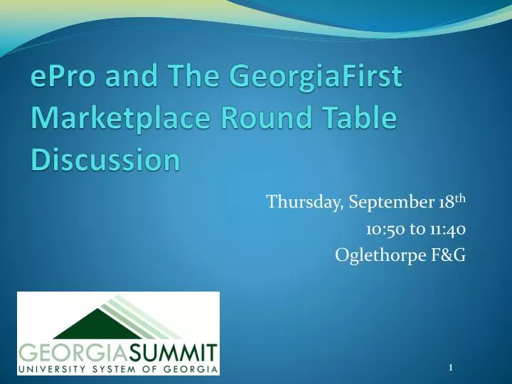 epro and the georgiafirst marketplace round table discussion