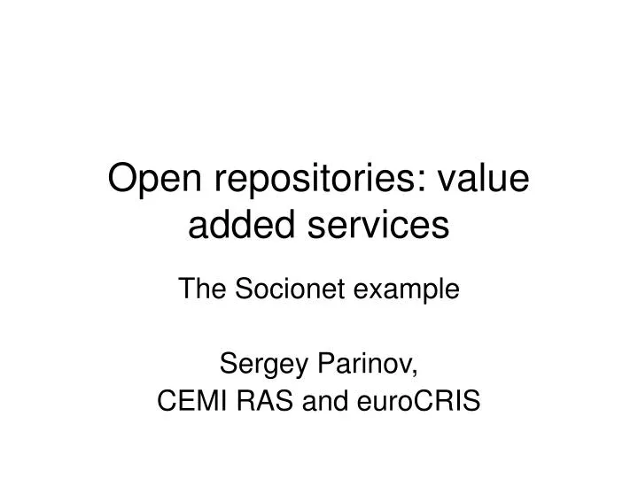 open repositories value added services