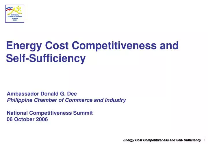 energy cost competitiveness and self sufficiency
