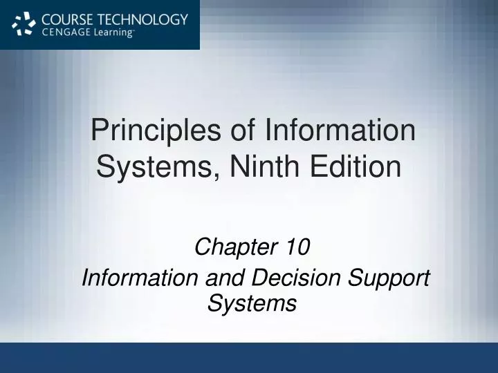 principles of information systems ninth edition