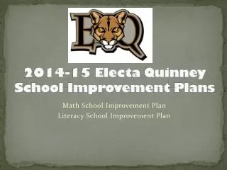 2014-15 Electa Quinney School Improvement Plans