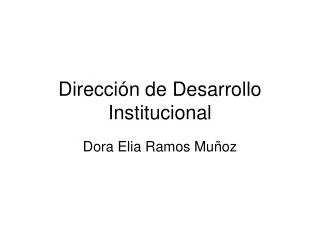 direcci n de desarrollo institucional