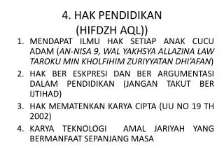 4 hak pendidikan hifdzh aql