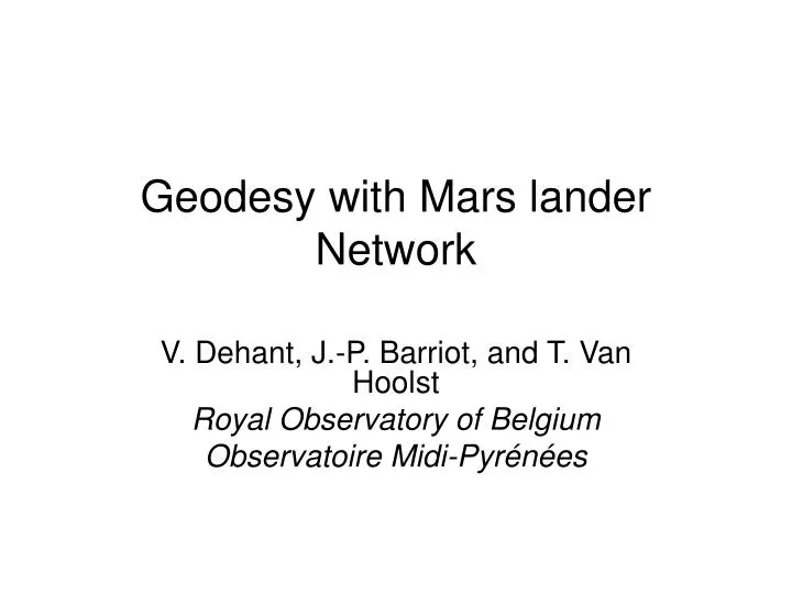 geodesy with mars lander network