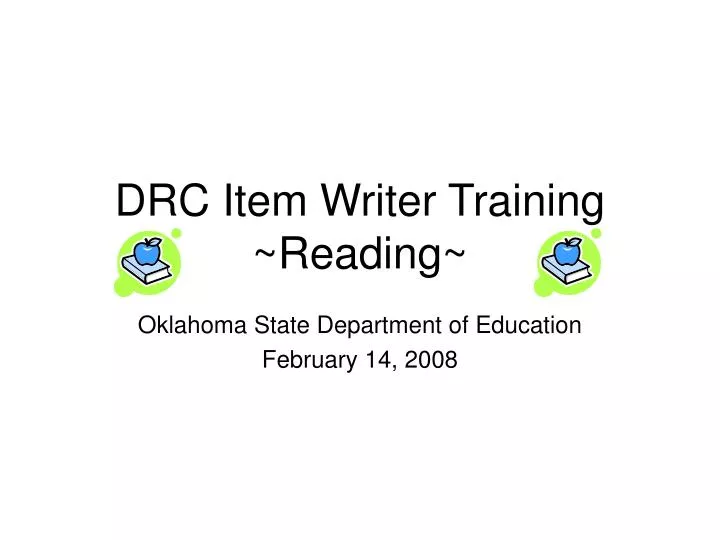 drc item writer training reading