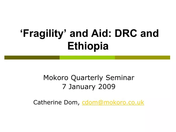 fragility and aid drc and ethiopia