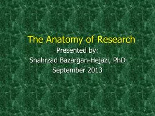 The Anatomy of Research