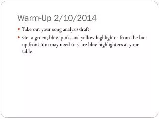 Warm-Up 2/10/2014