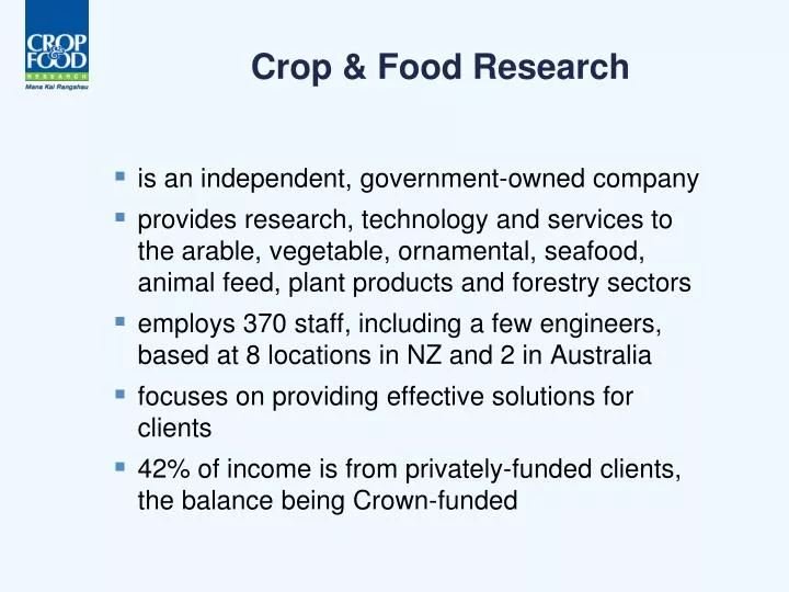 crop food research